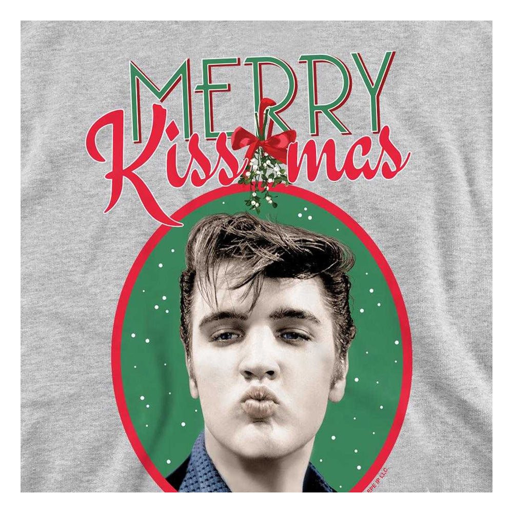 Athletic Heather - Side - Elvis Presley Childrens-Kids Merry Kissmas Hoodie
