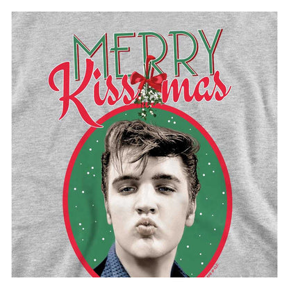 Athletic Heather - Side - Elvis Presley Childrens-Kids Merry Kissmas Hoodie