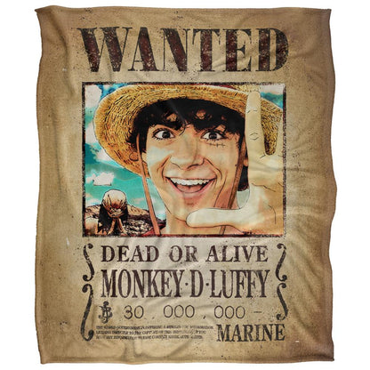 Multicoloured - Front - One Piece Live Action Soft Wanted Poster Monkey D. Luffy Blanket