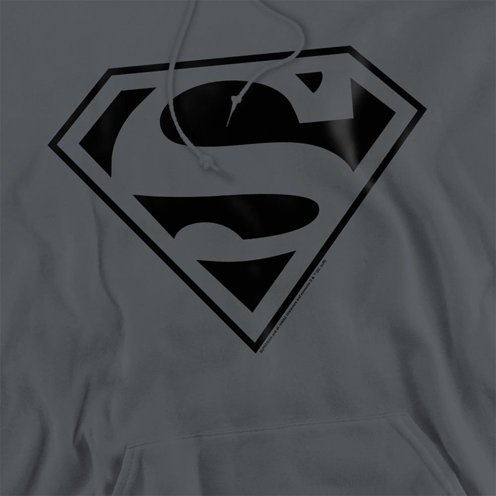 Charcoal - Side - Superman Mens Monochrome Hoodie