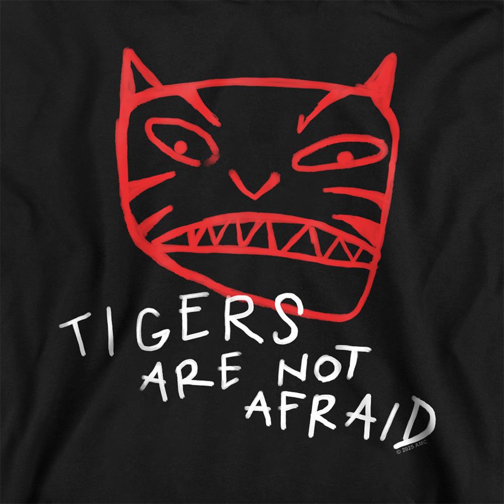 Black - Back - Tigers Are Not Afraid Childrens-Kids Tiger Head Pullover Hoodie