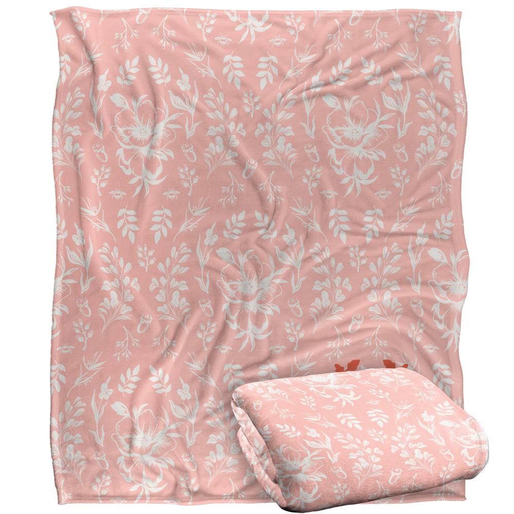 Pink-White - Back - Bridgerton Soft Heart Ribbon Blanket