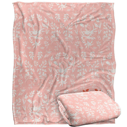 Pink-White - Back - Bridgerton Soft Heart Ribbon Blanket