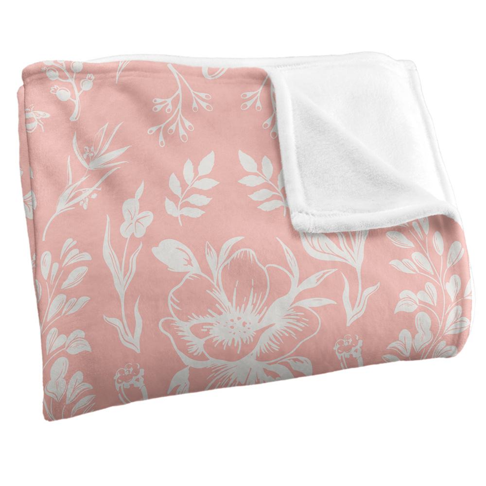Pink-White - Side - Bridgerton Soft Heart Ribbon Blanket
