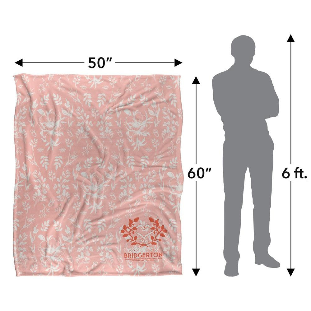 Pink-White - Pack Shot - Bridgerton Soft Heart Ribbon Blanket
