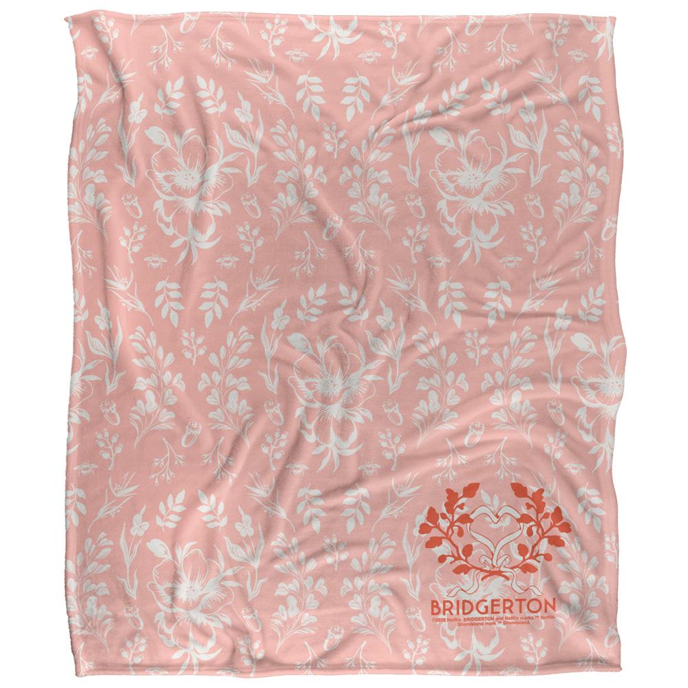 Pink-White - Front - Bridgerton Soft Heart Ribbon Blanket