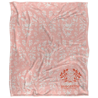Pink-White - Front - Bridgerton Soft Heart Ribbon Blanket