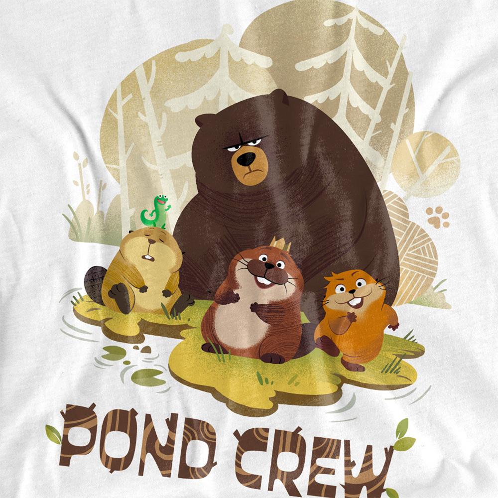 White - Back - Hoppers Childrens-Kids Pond Crew T-Shirt