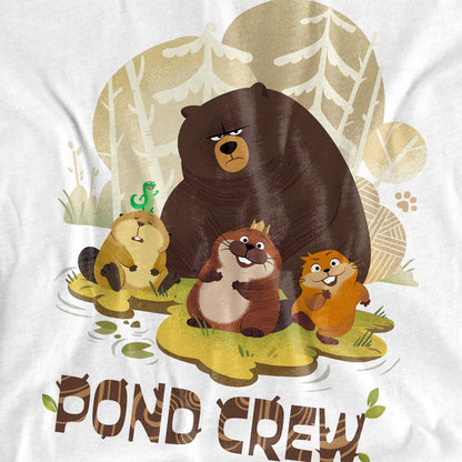 White - Back - Hoppers Childrens-Kids Pond Crew T-Shirt