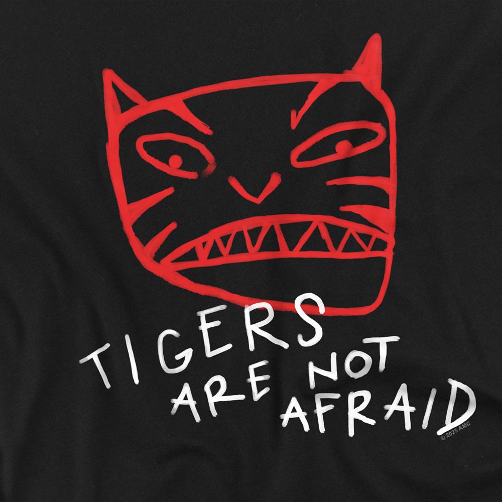 Black - Back - Tigers Are Not Afraid Childrens-Kids Tiger Head T-Shirt