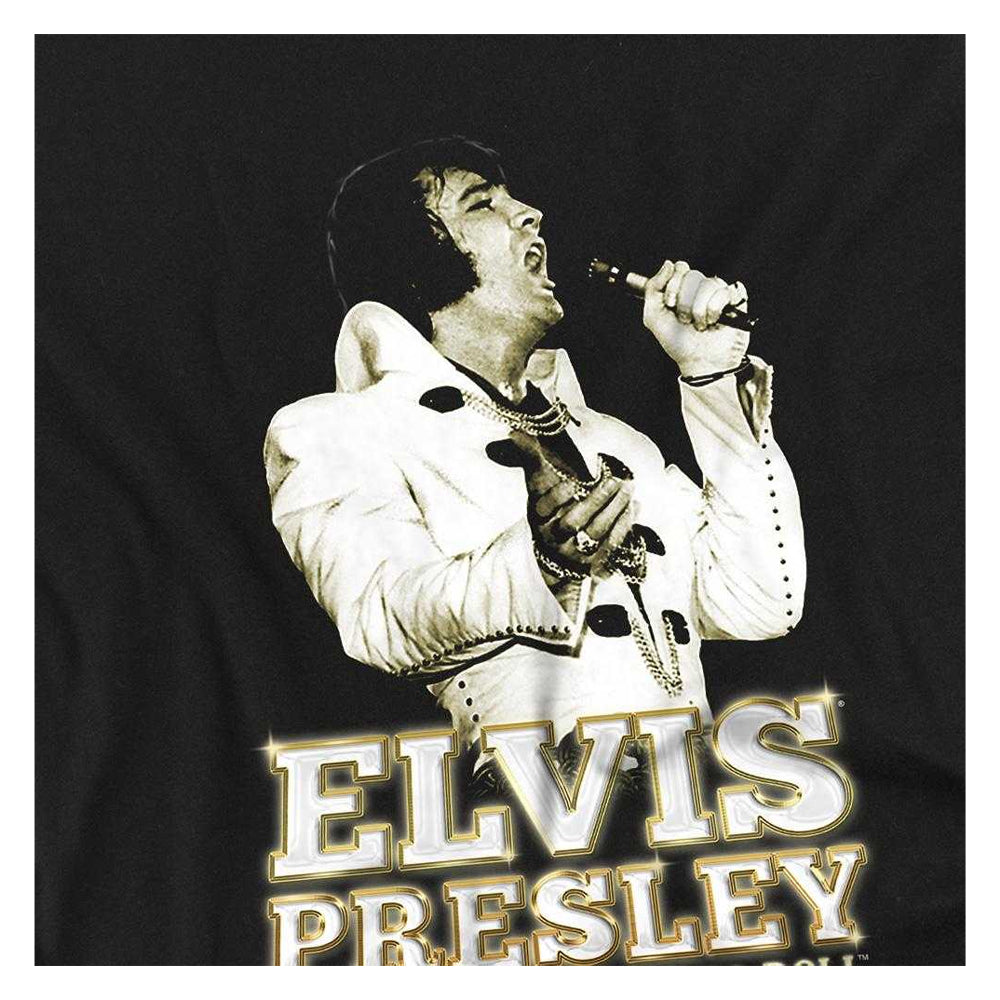 Black - Side - Elvis Presley Childrens-Kids Golden Logo T-Shirt