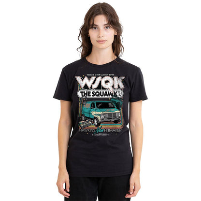 Black - Lifestyle - Stranger Things Womens-Ladies WSQK The Squawk Retro T-Shirt