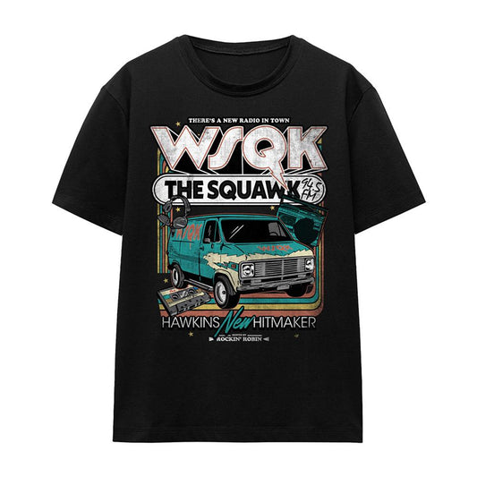 Black - Front - Stranger Things Womens-Ladies WSQK The Squawk Retro T-Shirt