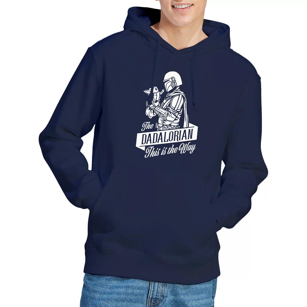 Navy - Back - Star Wars Mens Dadalorian Star Wars: The Mandalorian Fathers Day Hoodie