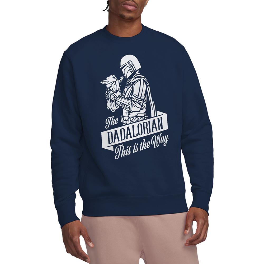 Navy - Back - Star Wars Unisex Adult Dadalorian Star Wars: The Mandalorian Fathers Day Sweatshirt