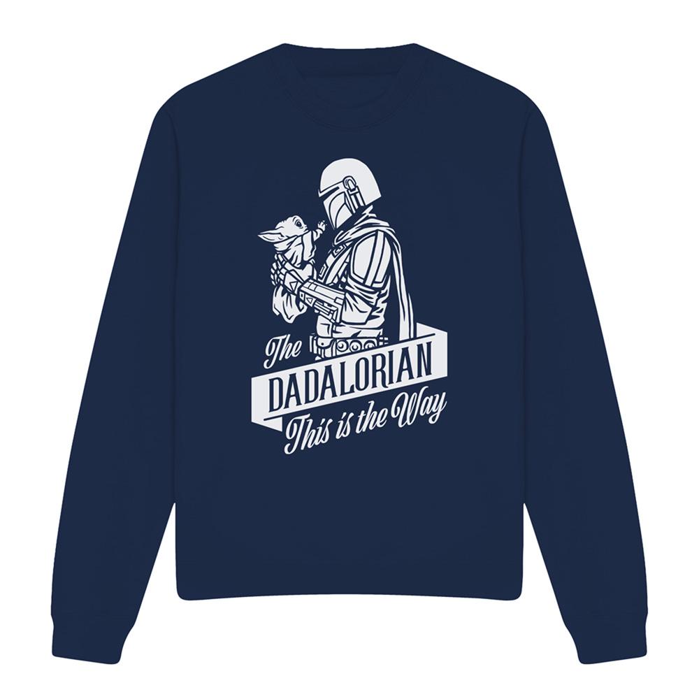 Navy - Front - Star Wars Unisex Adult Dadalorian Star Wars: The Mandalorian Fathers Day Sweatshirt