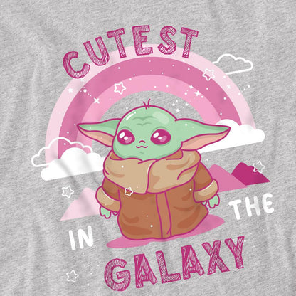 Athletic Heather - Side - Star Wars: The Mandalorian Mens Cutest In The Galaxy Grogu T-Shirt