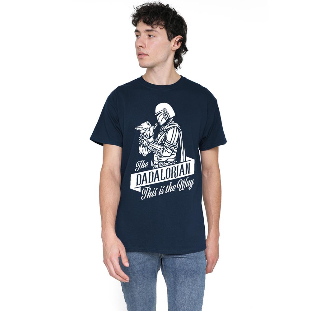 Navy - Back - Star Wars Mens Dadalorian Star Wars: The Mandalorian Fathers Day T-Shirt