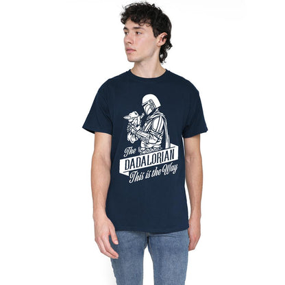 Navy - Back - Star Wars Mens Dadalorian Star Wars: The Mandalorian Fathers Day T-Shirt