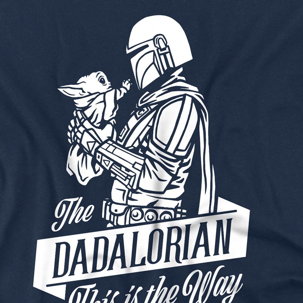 Navy - Side - Star Wars Mens Dadalorian Star Wars: The Mandalorian Fathers Day T-Shirt