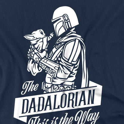 Navy - Side - Star Wars Mens Dadalorian Star Wars: The Mandalorian Fathers Day T-Shirt