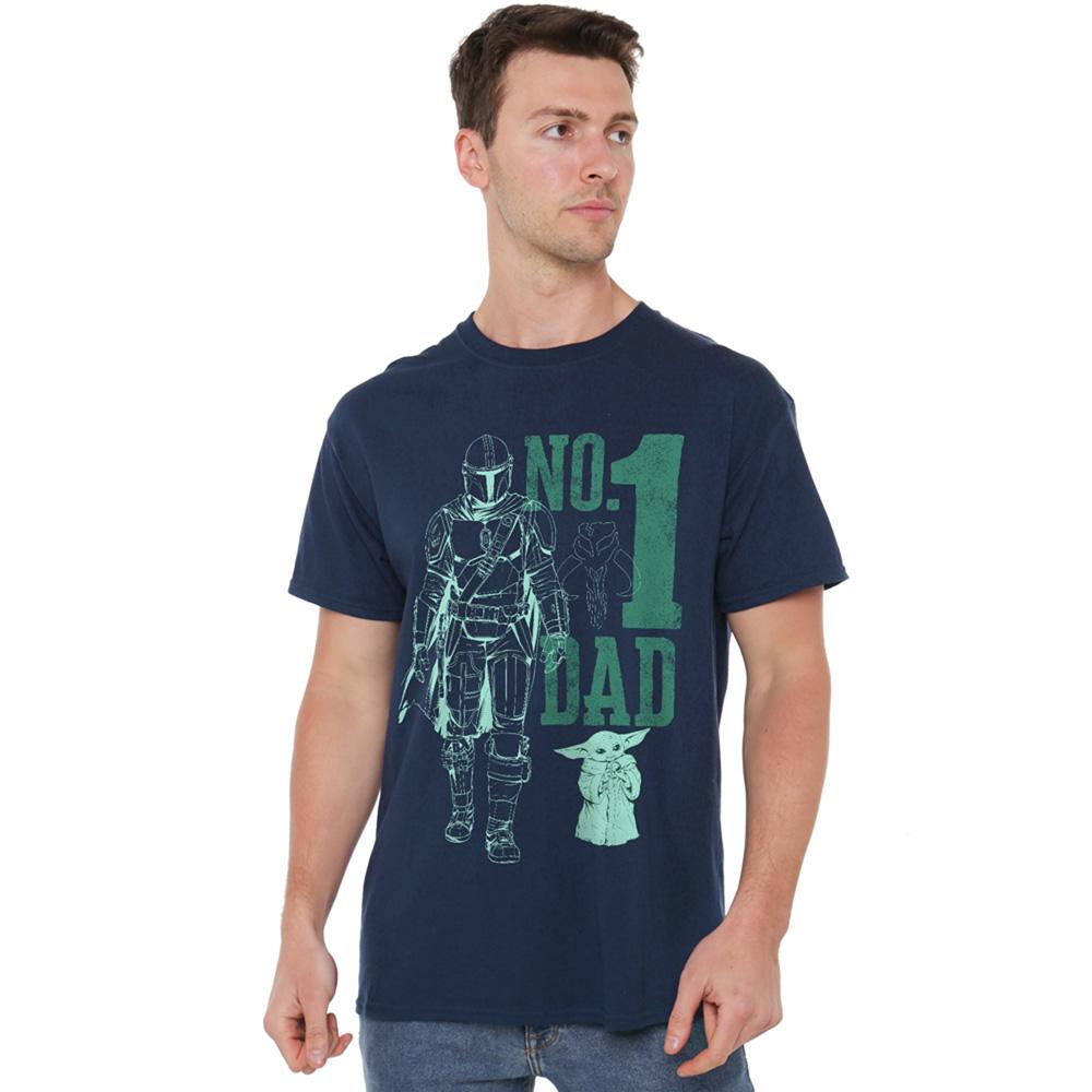 Navy - Back - Star Wars: The Mandalorian Mens No. 1 Dad Mando T-Shirt
