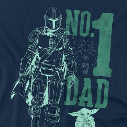 Navy - Side - Star Wars: The Mandalorian Mens No. 1 Dad Mando T-Shirt