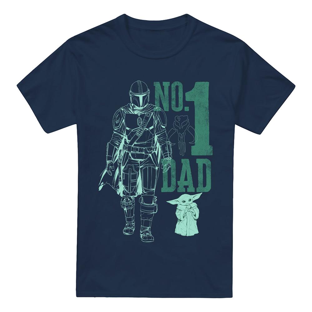Navy - Front - Star Wars: The Mandalorian Mens No. 1 Dad Mando T-Shirt