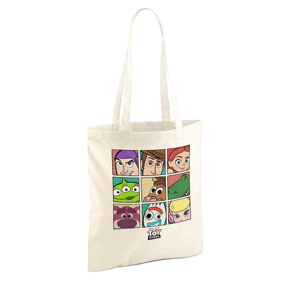 Natural - Back - Toy Story Character Grid Tote Bag
