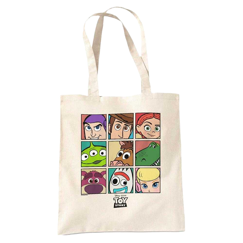 Natural - Front - Toy Story Character Grid Tote Bag