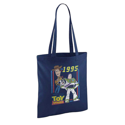 Navy - Back - Toy Story 1995 Woody & Buzz Lightyear Tote Bag