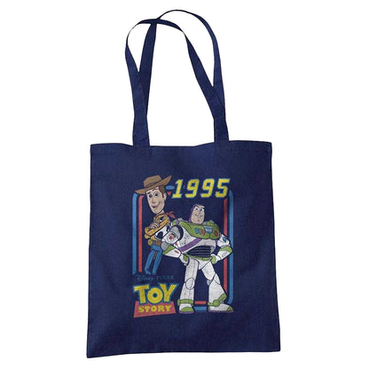 Navy - Front - Toy Story 1995 Woody & Buzz Lightyear Tote Bag