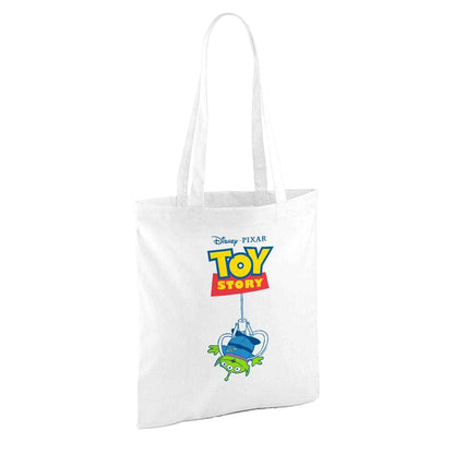 White - Back - Toy Story Claw Aliens Logo Tote Bag