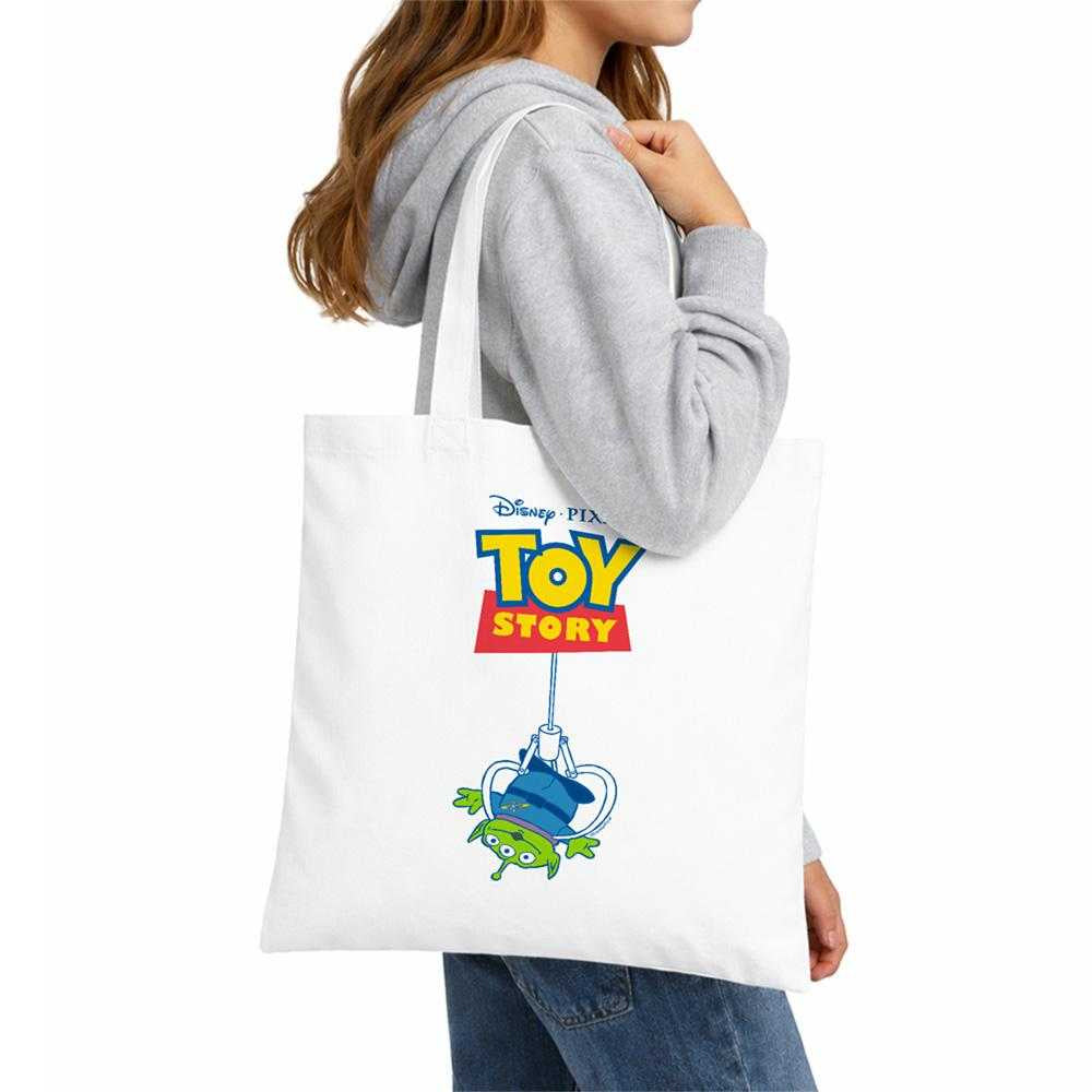 White - Lifestyle - Toy Story Claw Aliens Logo Tote Bag