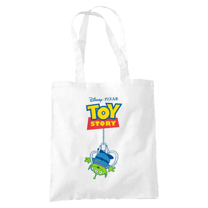 White - Front - Toy Story Claw Aliens Logo Tote Bag