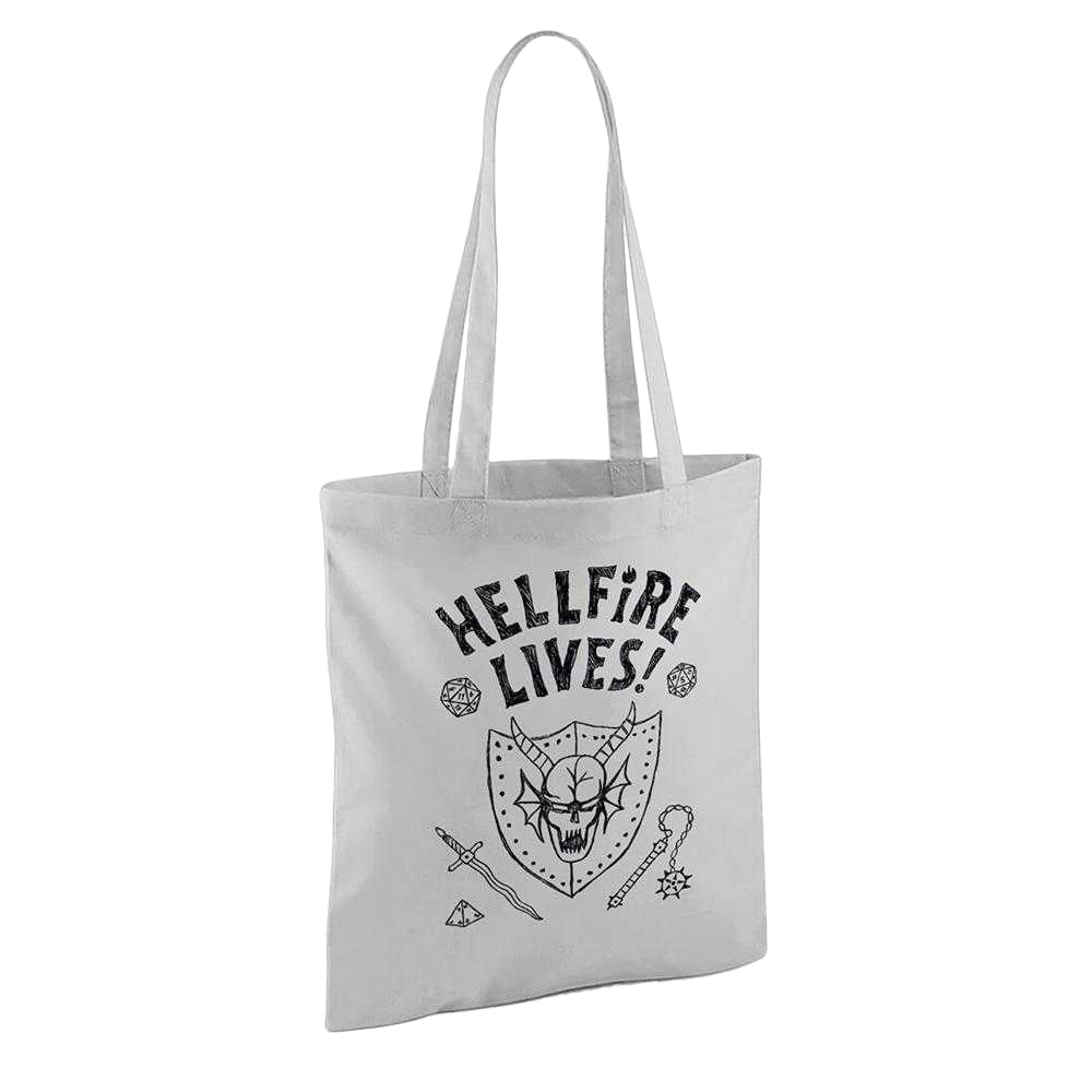 Silver - Back - Stranger Things Hellfire Graduation Tote Bag