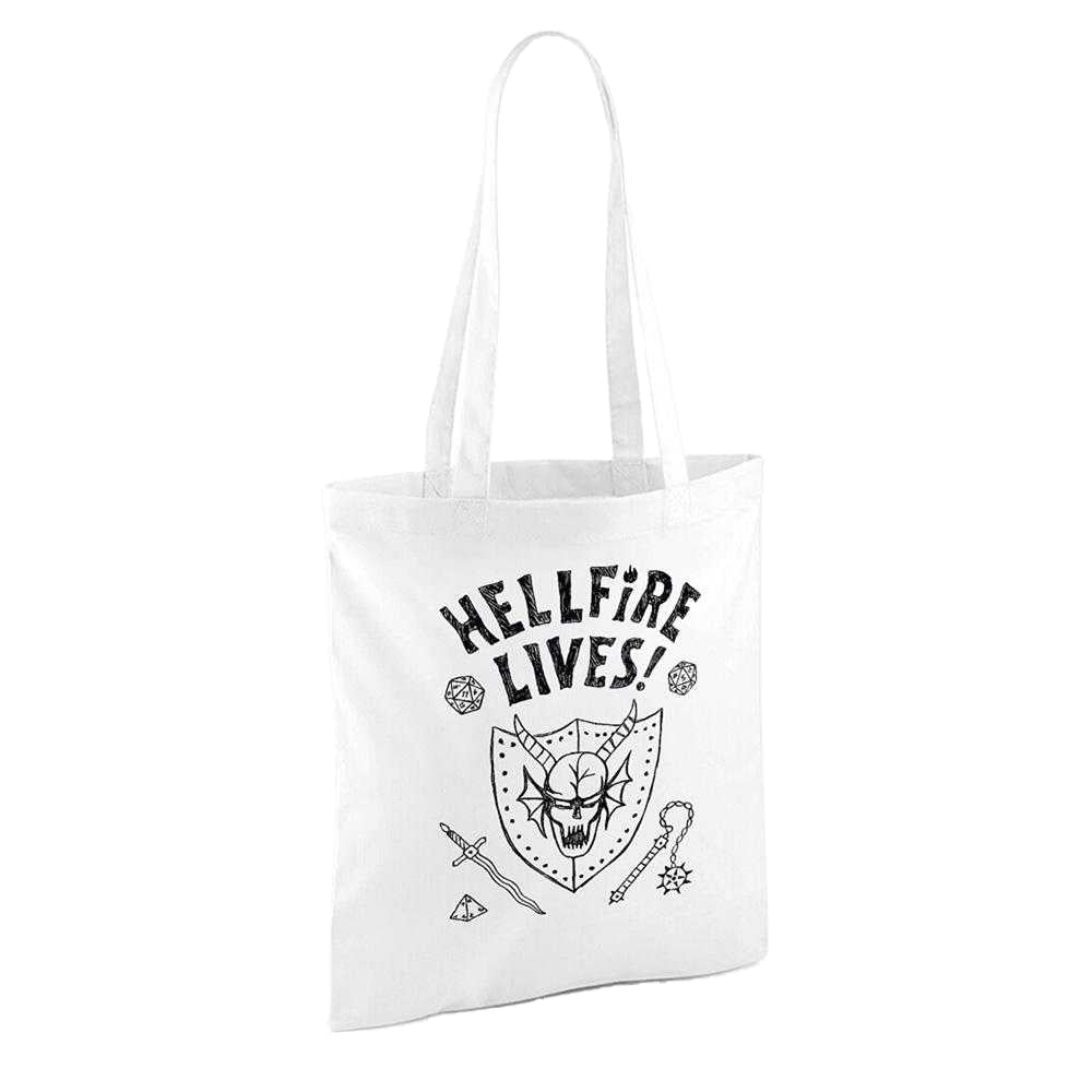 White - Back - Stranger Things Hellfire Graduation Tote Bag