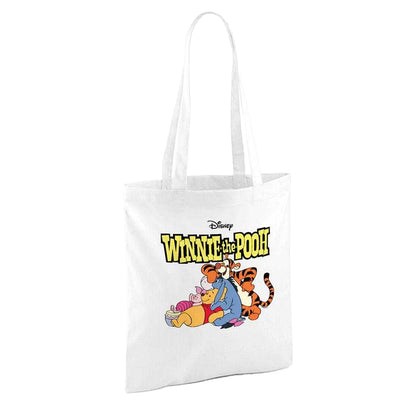 White - Back - Winnie the Pooh Friends Retro Logo Reusable Tote Bag