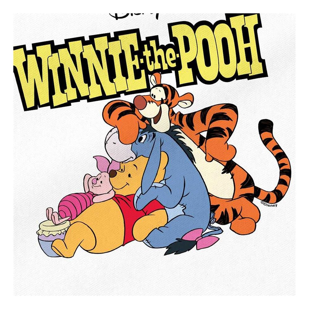 White - Side - Winnie the Pooh Friends Retro Logo Reusable Tote Bag