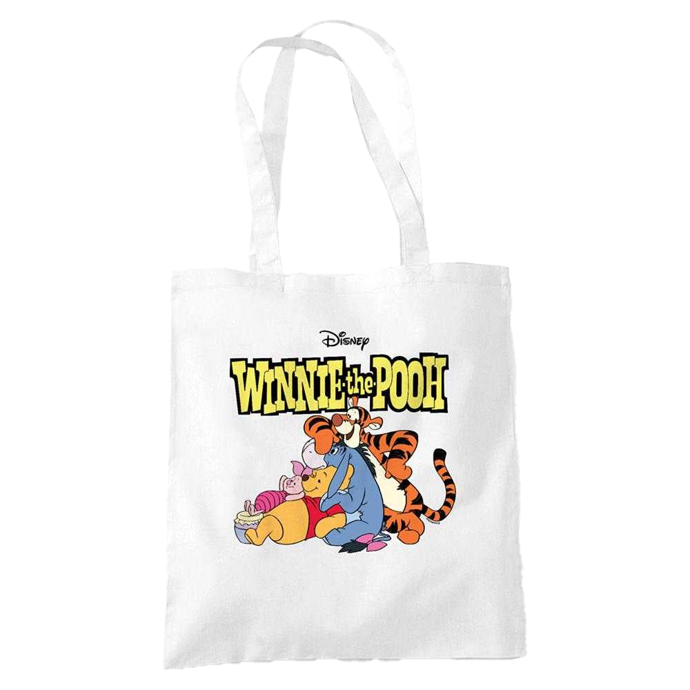 White - Front - Winnie the Pooh Friends Retro Logo Reusable Tote Bag