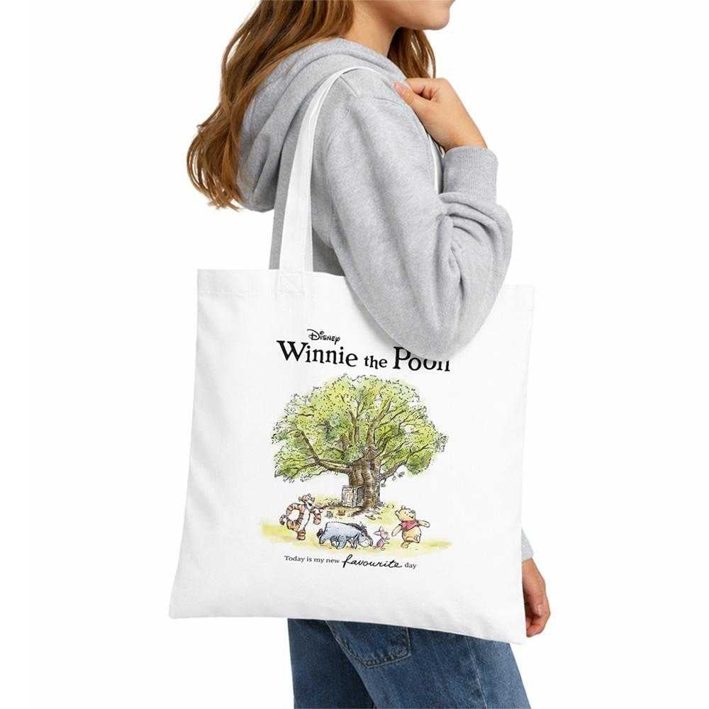 White - Lifestyle - Winnie the Pooh Today Is My New Favourite Day Poster Tote Bag