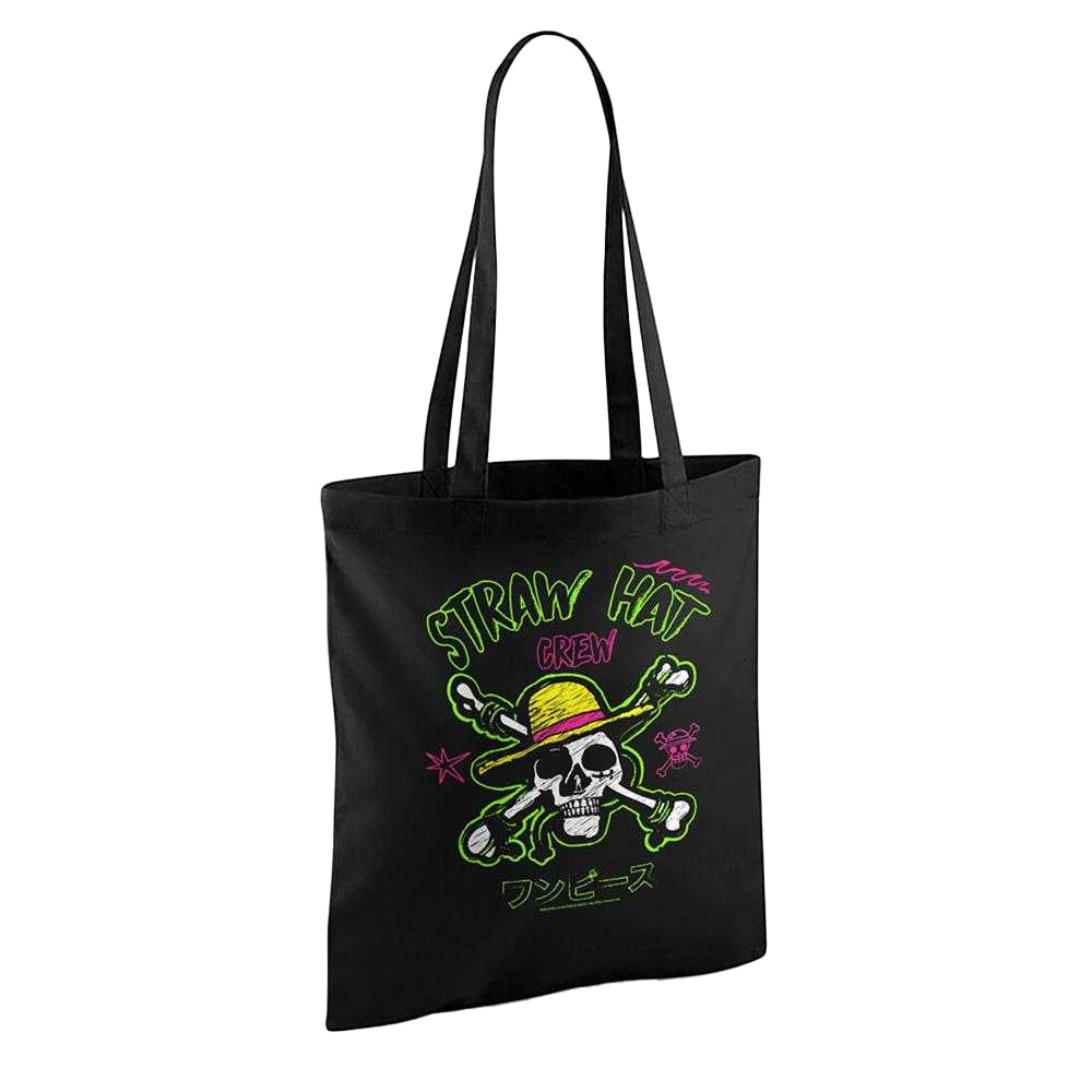 Black - Back - One Piece Skull And Cross Bones Sketch Tote Bag