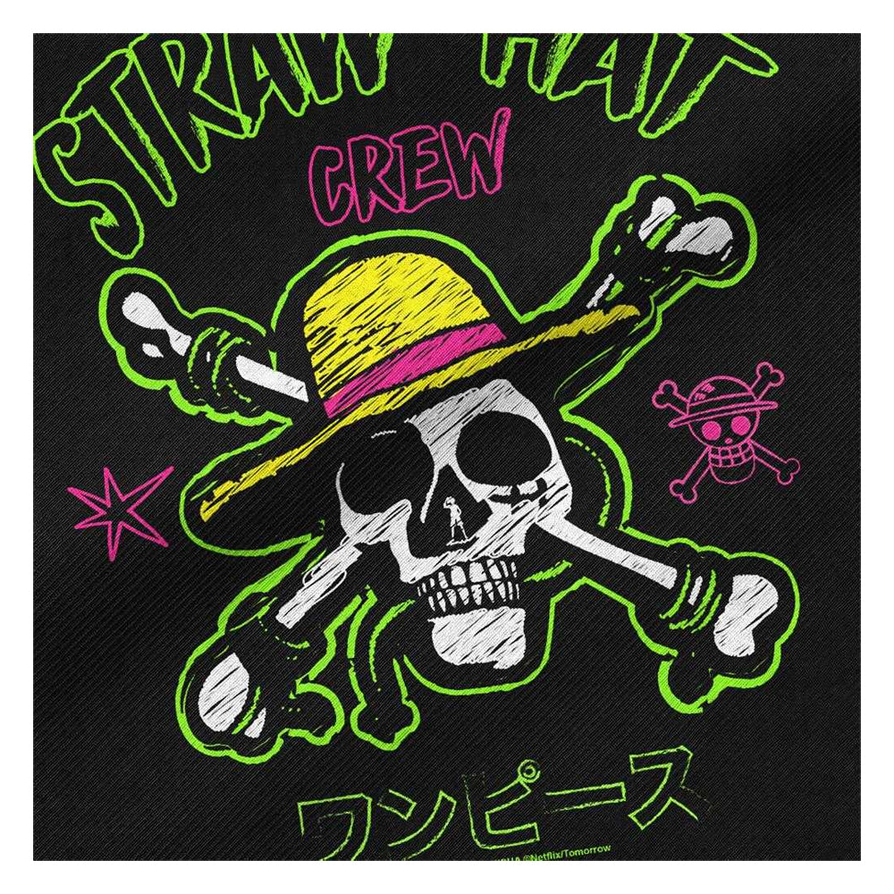 Black - Side - One Piece Skull And Cross Bones Sketch Tote Bag