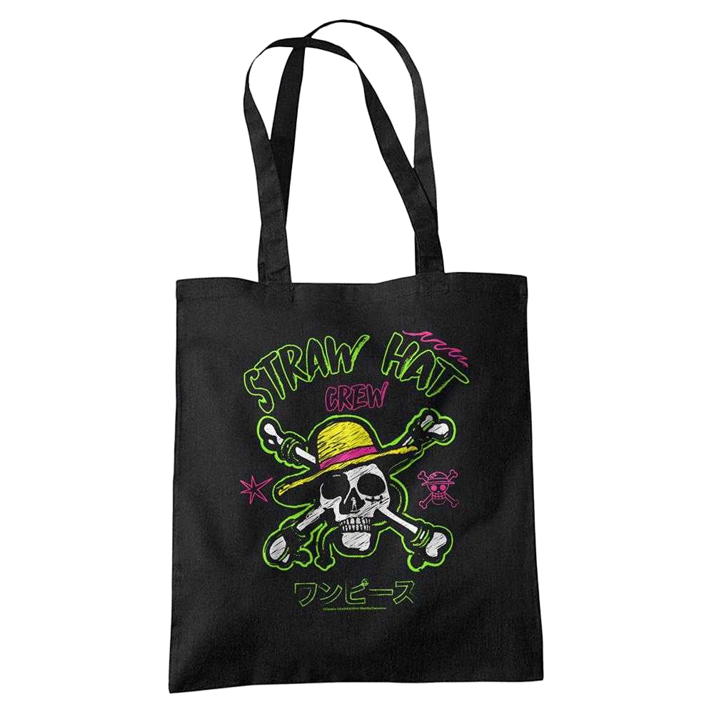 Black - Front - One Piece Skull And Cross Bones Sketch Tote Bag