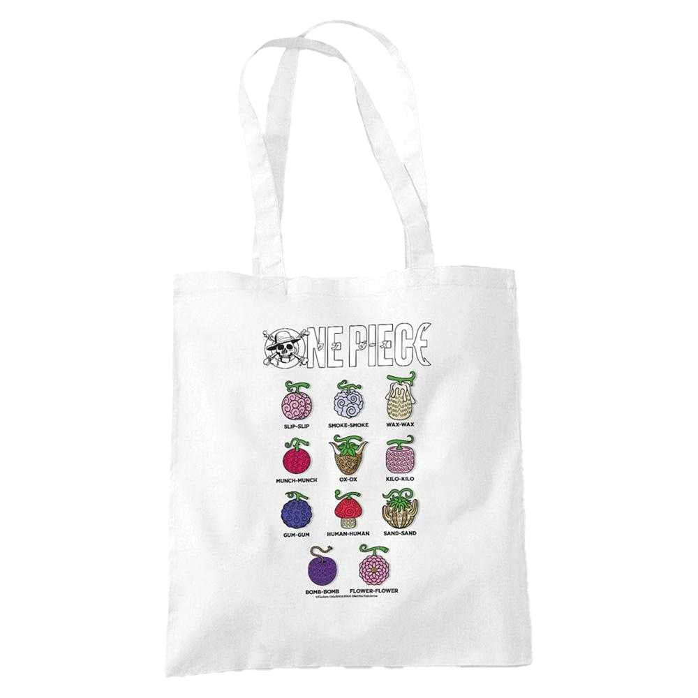 White - Front - One Piece Devil Fruits Tote Bag