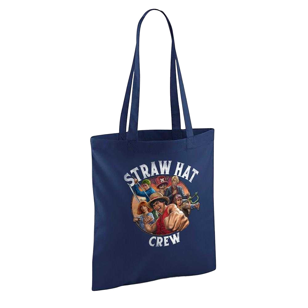 Navy - Back - One Piece Straw Hat Crew Tote Bag