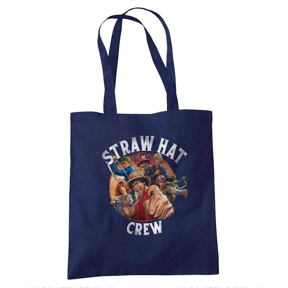 Navy - Front - One Piece Straw Hat Crew Tote Bag