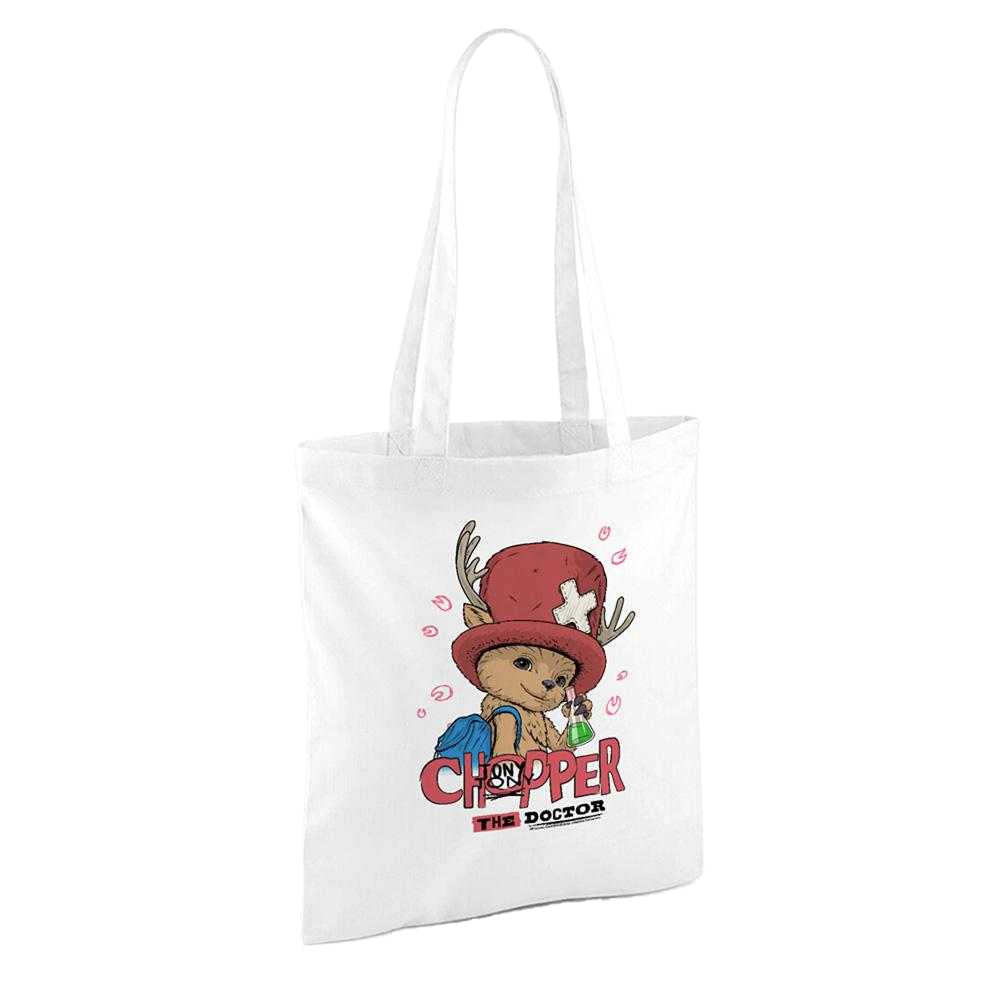 White - Back - One Piece The Doctor Tony Tony Chopper Tote Bag