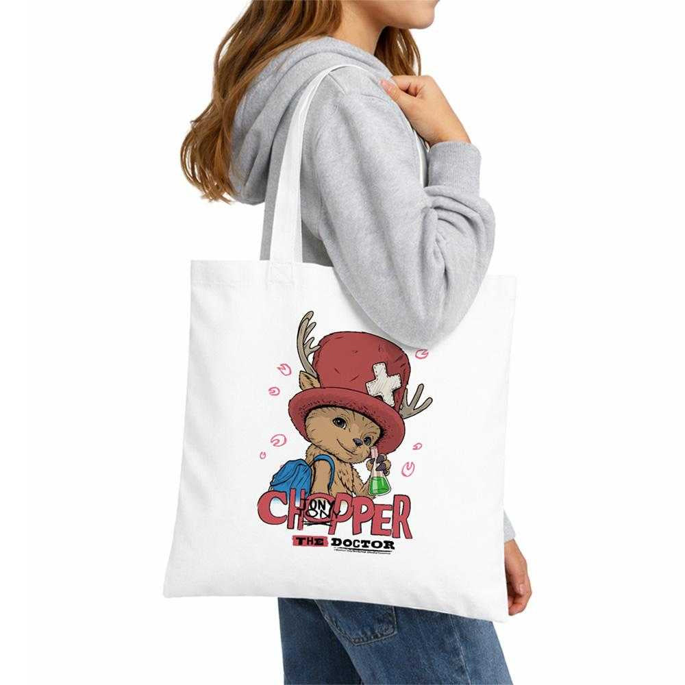 White - Lifestyle - One Piece The Doctor Tony Tony Chopper Tote Bag