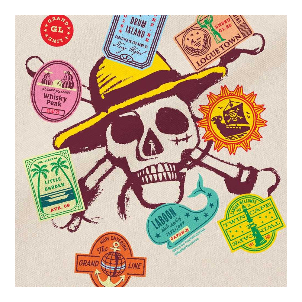 Natural - Side - One Piece Stickers Reusable Tote Bag